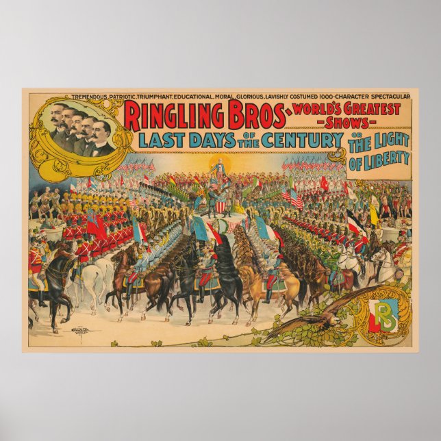 Große Parade mit Männern in Uniform auf Pferd Poster (Vorne)