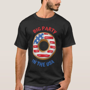 Große Party USA Patriotisches Donut-Shirt T-Shirt