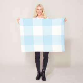 Große Pastel Blau und Weiß Gingham Kariert Fleecedecke
