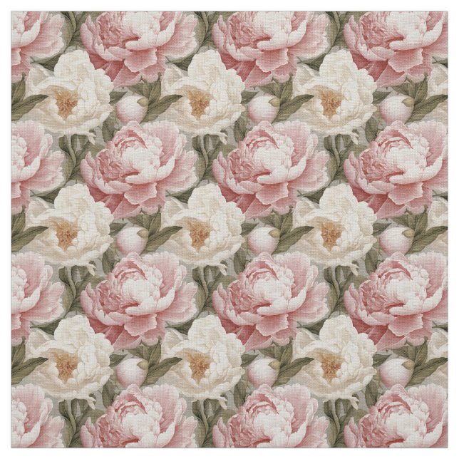 Große Peonys Design Linen Upholsterie Stoff (Muster)
