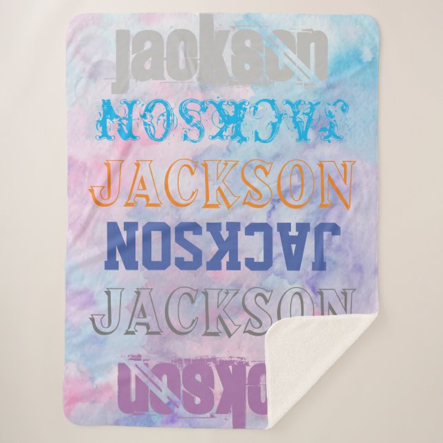 Große Personalisierte Bezeichnung Wasserfarbe Hint Sherpadecke (Vorderseite)