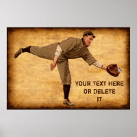 Große PERSONALISIERTE Vintage Baseball-Poster