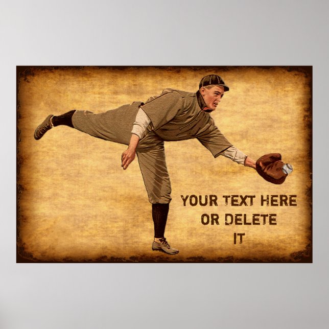 Große PERSONALISIERTE Vintage Baseball-Poster Poster (Vorne)