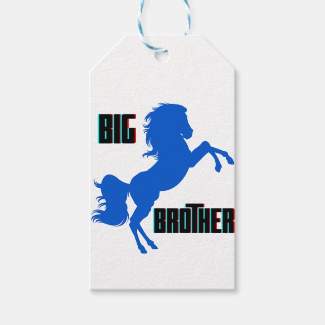 Große Pferderaufzucht Geschenkanhänger (Vorderseite)