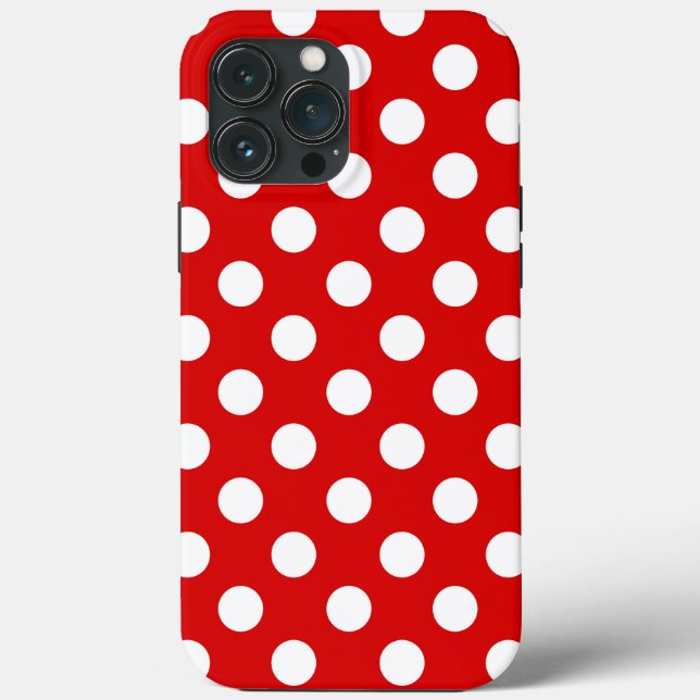 Große Polka-Dosen, leuchtend rot Case-Mate iPhone Hülle (Rückseite)
