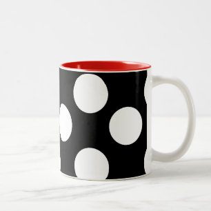 Große Polka-Punkt-Schwarzweiss-Tasse Zweifarbige Tasse