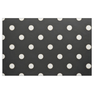 Große Polka-Punkte Antikweiß und Schwarz Stoff