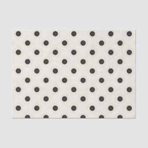 Große Polka-Punkte Schwarz und Antikweiß Seidenpapier