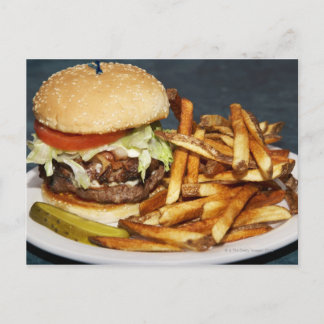 große Pommes frites und Cola Postkarte