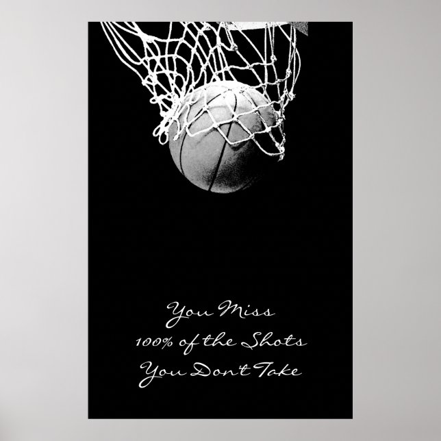 Große Pop Kunst Motivierend Zitat Basketball Poste Poster (Vorne)