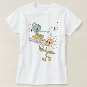Große positive Gedanken Retro Cotattaccore Daisy T-Shirt
