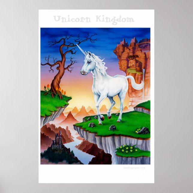Große Poster Fantasy Art magisch Unicorn Königreic (Vorne)