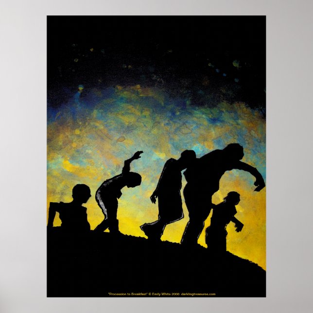 Große Prozession zum Frühstück Zombie Canvas Print Poster (Vorne)