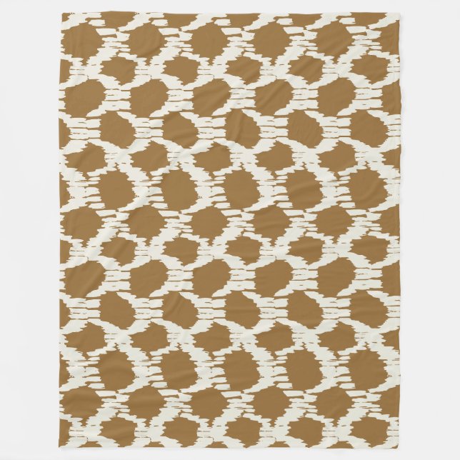 Große Punkte in Kontrastbraun Fleecedecke (Vorderseite)