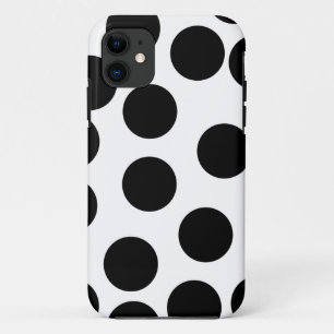Große Punkte. Schwarzweiss-Muster iPhone 11 Hülle
