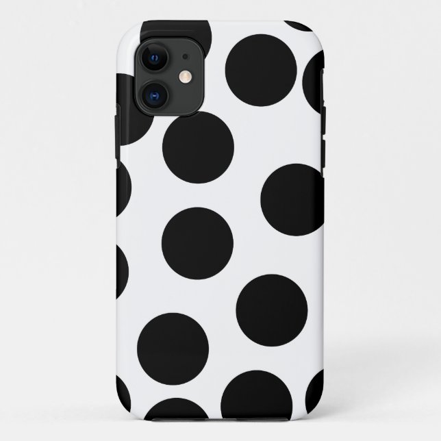 Große Punkte. Schwarzweiss-Muster Case-Mate iPhone Hülle (Rückseite)