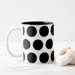 Große Punkte Zweifarbige Tasse