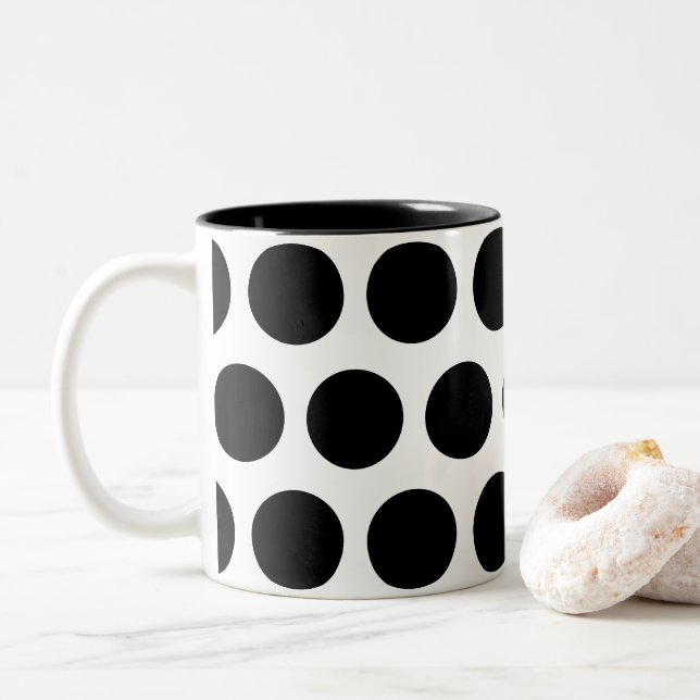 Große Punkte Zweifarbige Tasse (Mit Donut)