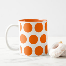 Große Punkte Zweifarbige Tasse