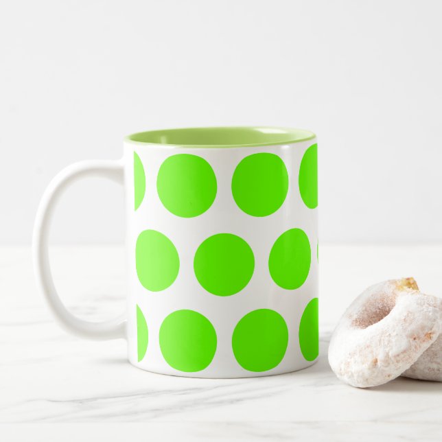 Große Punkte Zweifarbige Tasse (Mit Donut)