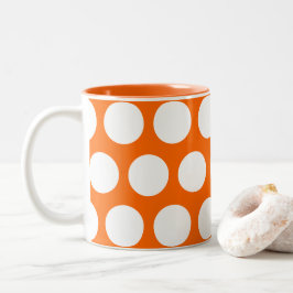 Große Punkte Zweifarbige Tasse
