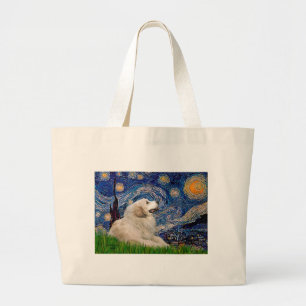 Große Pyrenäen 2 - Starry Night Jumbo Stoffbeutel