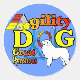 Große Pyrenäen Agility Geschenke Runder Aufkleber