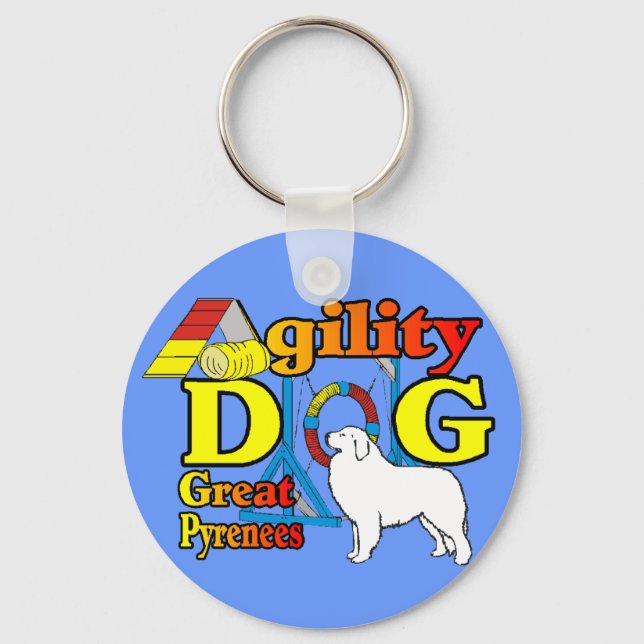 Große Pyrenäen Agility Geschenke Schlüsselanhänger (Vorderseite)
