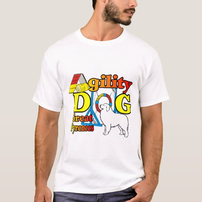 Große Pyrenäen Agility Geschenke T-Shirt (Vorderseite)