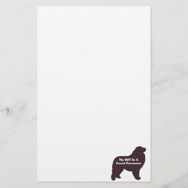 Große Pyrenäen-BESTE FREUNDIN Briefpapier (Vorderseite)