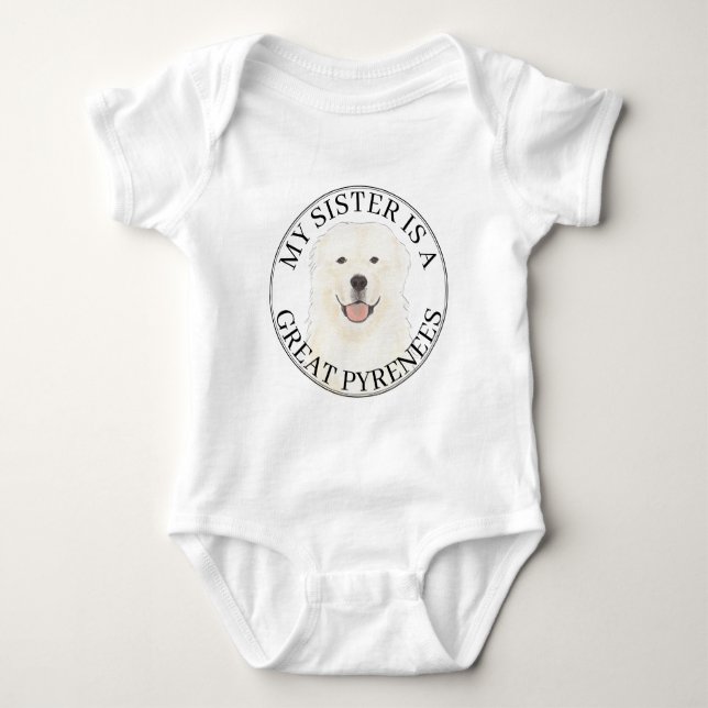 Große Pyrenäen Große Schwester Baby Strampler (Vorderseite)