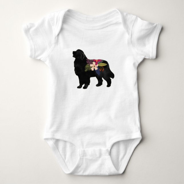 Große Pyrenäen Hund züchten Boho Silhouette Baby Strampler (Vorderseite)