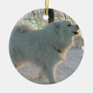 Große Pyrenäen-Hundeverzierung Keramikornament