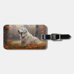 Große Pyrenäen im Herbst Leaves Fall Inspiriert Gepäckanhänger