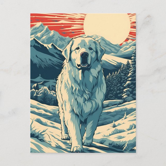 Große Pyrenäen in den schneebedeckten Bergen bei S Postkarte (Vorderseite)