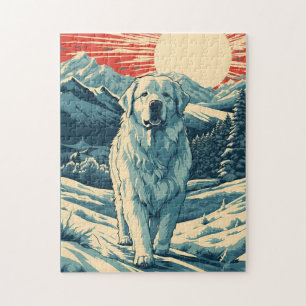 Große Pyrenäen in den schneebedeckten Bergen bei S Puzzle