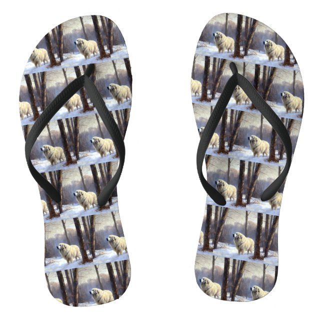 Große Pyrenäen lassen es Weihnachten erahnen Flip Flops (Fußbett)