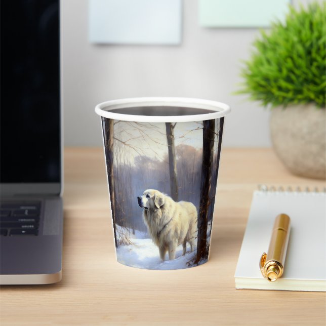 Große Pyrenäen lassen es Weihnachten erahnen Pappbecher (InSitu)