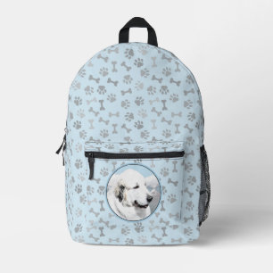 Große Pyrenäen Malerei - Original Hunde Kunst Bedruckter Rucksack