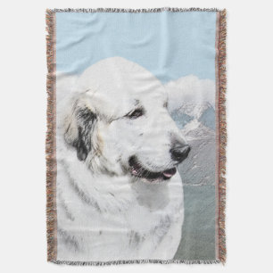 Große Pyrenäen Malerei - Original Hunde Kunst Decke