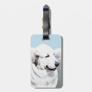 Große Pyrenäen Malerei - Original Hunde Kunst Gepäckanhänger