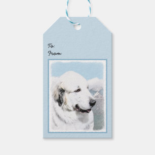 Große Pyrenäen Malerei - Original Hunde Kunst Geschenkanhänger