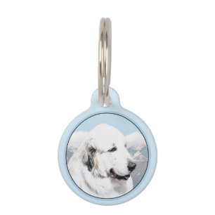 Große Pyrenäen Malerei - Original Hunde Kunst Haustiermarke