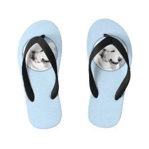 Große Pyrenäen Malerei - Original Hunde Kunst Kinderbadesandalen