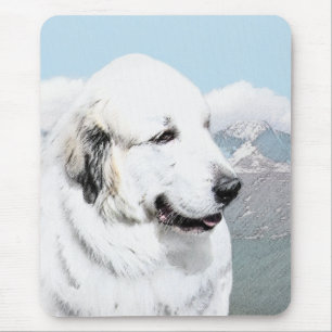 Große Pyrenäen Malerei - Original Hunde Kunst Mousepad
