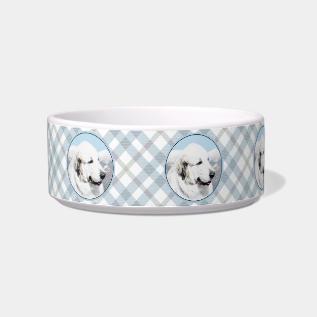 Große Pyrenäen Malerei - Original Hunde Kunst Napf (Links)