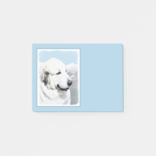 Große Pyrenäen Malerei - Original Hunde Kunst Post-it Klebezettel
