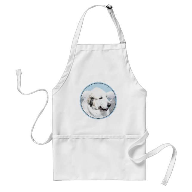 Große Pyrenäen Malerei - Original Hunde Kunst Schürze (Vorne)