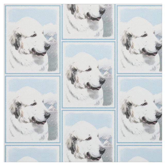 Große Pyrenäen Malerei - Original Hunde Kunst Stoff (Muster)