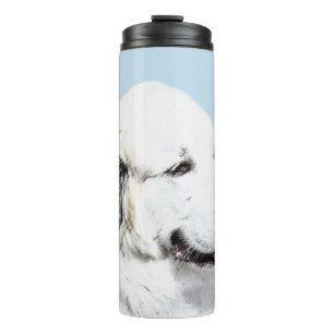 Große Pyrenäen Malerei - Original Hunde Kunst Thermosbecher